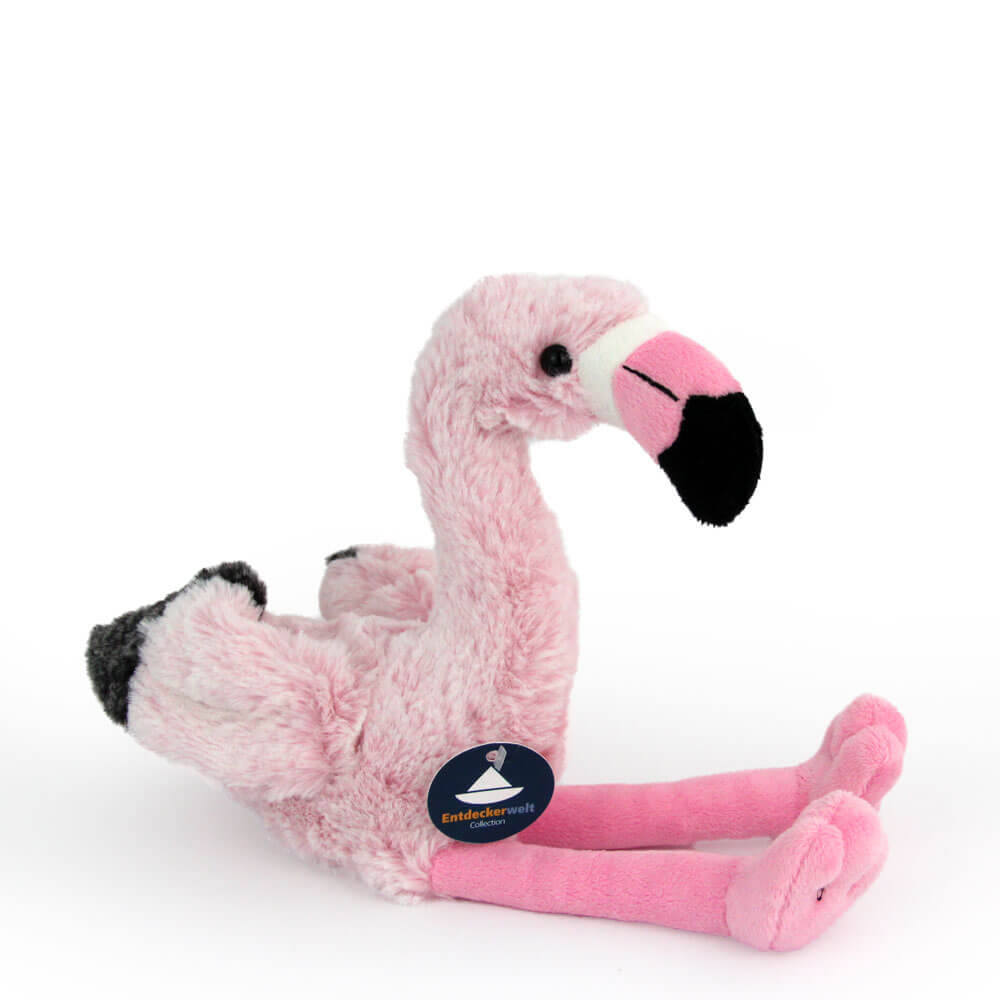 Stofftier Flamingo sitzend, rosa (ca. 30 cm)