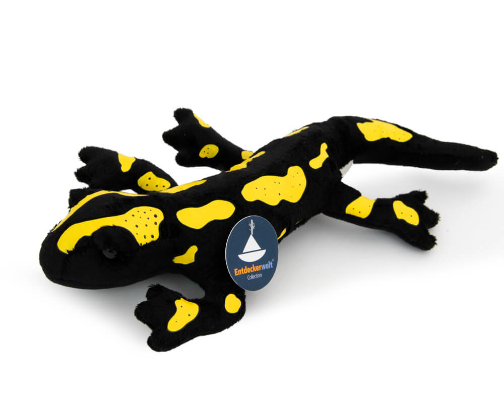 Stofftier Feuersalamander schwarz-gelb (ca. 28 cm)