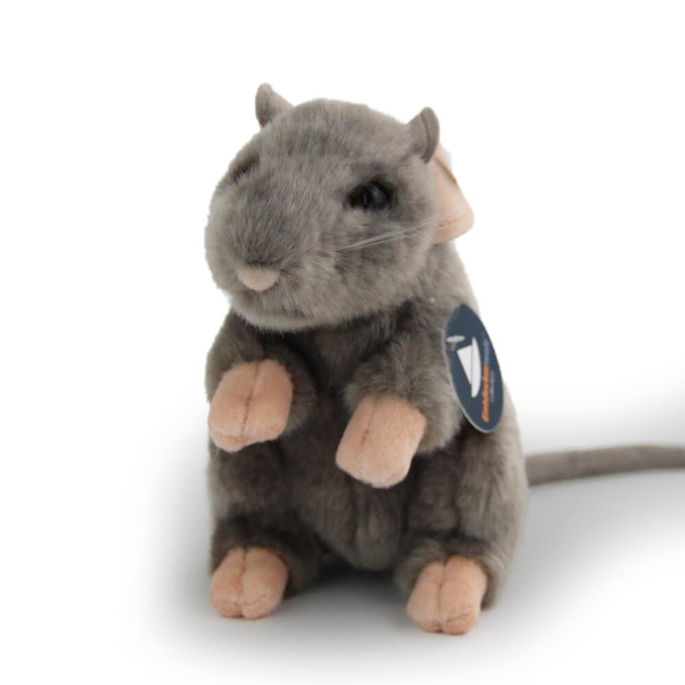 Stofftier Maus stehend grau (ca. 14 cm)